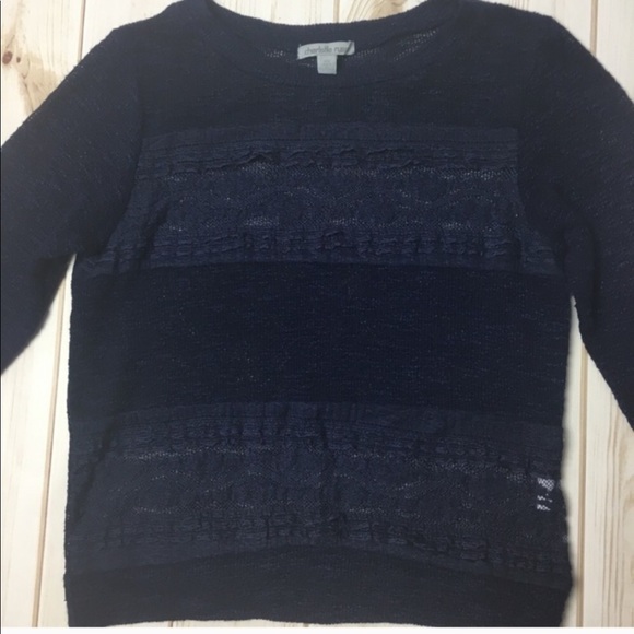 Navy Blue Charlotte Russe Long Sleeve Sweater - Picture 3 of 4